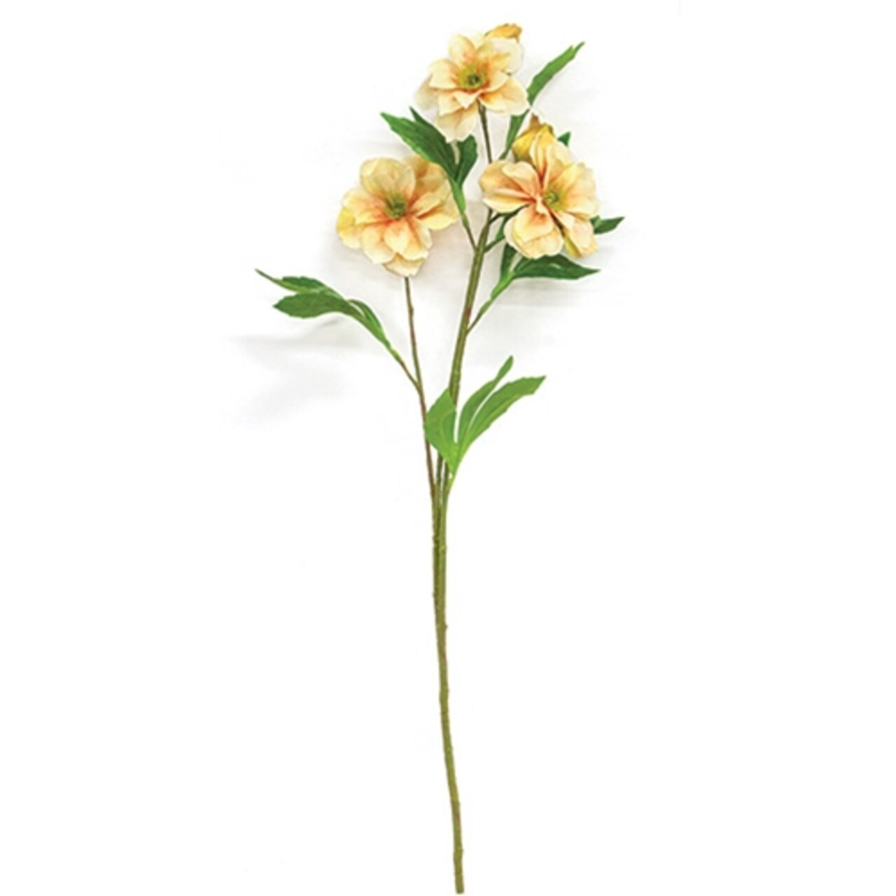 Scabiosa Spray Faux Floral Stem Green Branch Decor - Set of 3